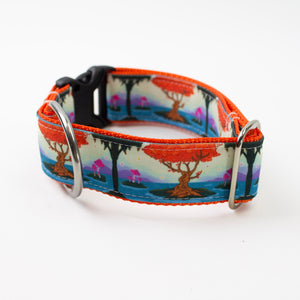 Enchanted Nocturnal Forest Canvas Dog Collar (1" and 1.5" only)