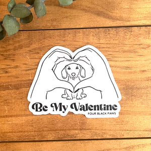Valentine Dog Vinyl Sticker