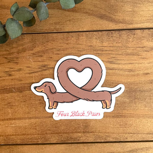 Heart Dog Vinyl Sticker