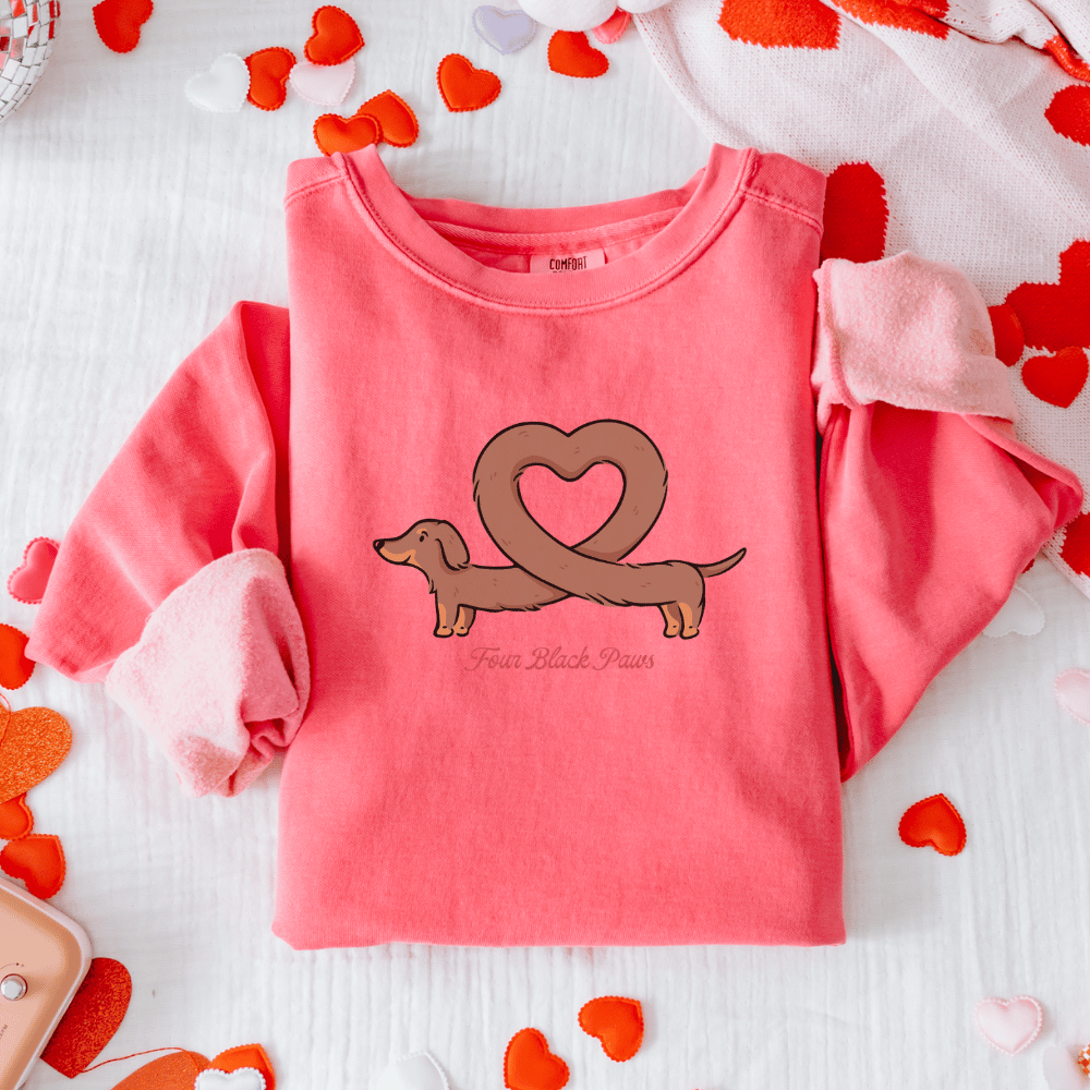 Heart Dog Sweatshirt Four Black Paws - Main Image
