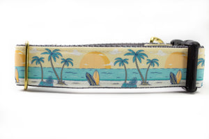 Sunset Beach Canvas Dog Collar (1" and 1.5" only)
