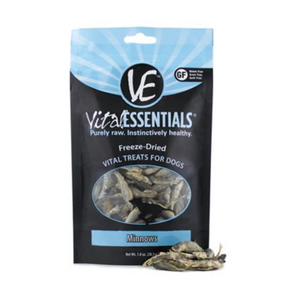 Freeze Dried Minnow Dog Treats by Vital Essentials, 1oz. bag