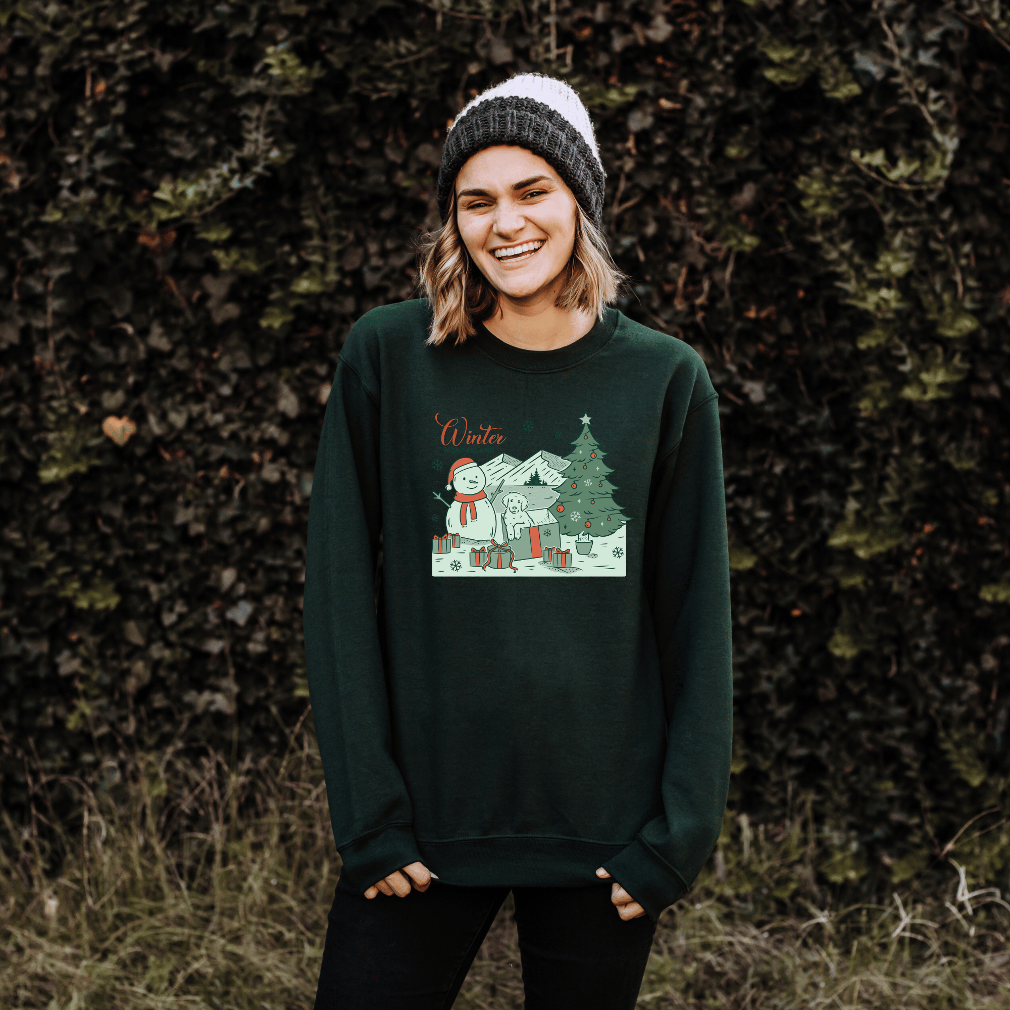 Winter Wonderland Sweatshirt Four Black Paws