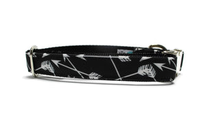 Black and White Arrows Canvas Dog Collar