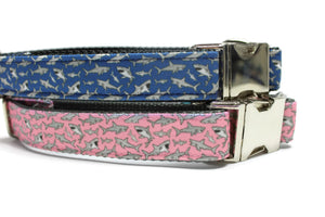 Blue Shark Canvas Dog Collar