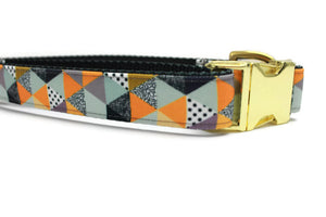 Autumn Geometric Canvas Dog Collar