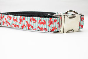 Lobsters and Crabs Canvas Dog Collar