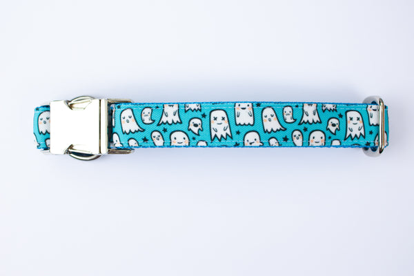 Blue Ghosts Canvas Dog Collar