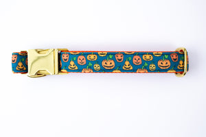 Spooky Pumpkins Canvas Dog Collar