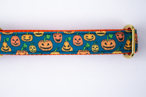 Spooky Pumpkins Canvas Dog Collar