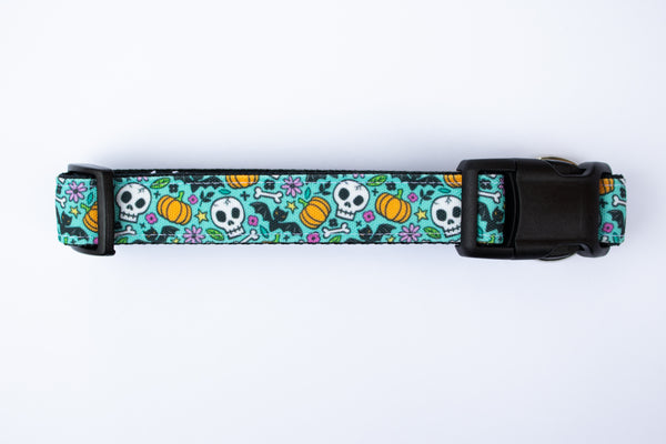 Halloween Doodles Canvas Dog Collar