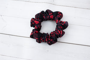 Red and Black Buffalo Plaid Headband, Scrunchie or Hair Bow