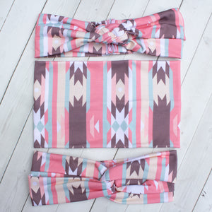 Pink Adobe Headband, Scrunchie or Hair Bow