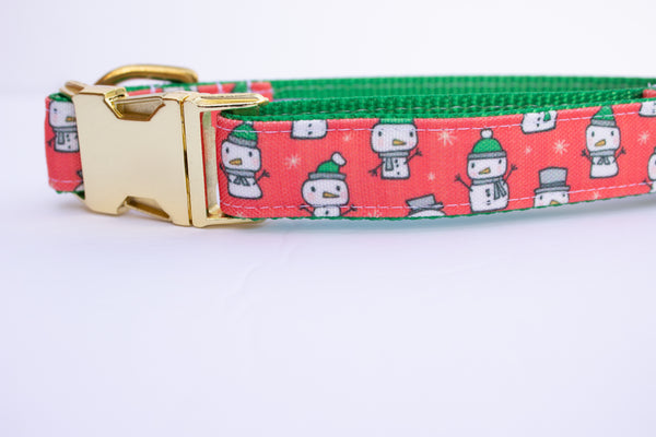 Snow People Canvas Dog Collar (1" and 1.5" wide only)
