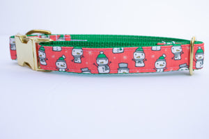 Snow People Canvas Dog Collar (1" and 1.5" wide only)