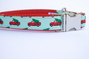 Red Truck Canvas Dog Collar (1" and 1.5" wide only)
