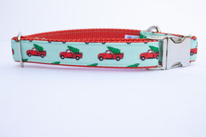 Red Truck Canvas Dog Collar (1" and 1.5" wide only)
