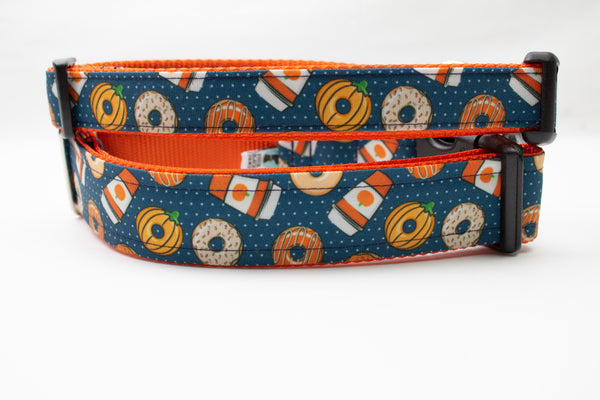 Coffee and Donuts Canvas Dog Collar (1" and 1.5" only)