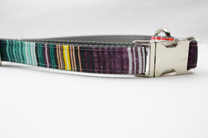 Purple Serape Stripe Canvas Dog Collar