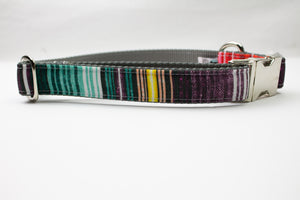 Purple Serape Stripe Canvas Dog Collar