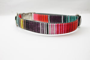 Purple Serape Stripe Canvas Dog Collar