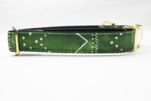 Green Celestial Canvas Dog Collar