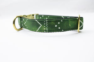 Green Celestial Canvas Dog Collar