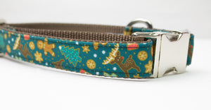 North Pole Canvas Dog Collar