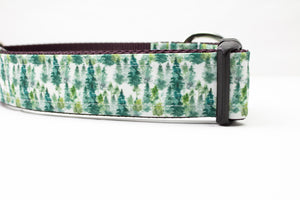 Woodland Trees Canvas Dog Collar