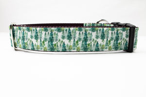 Woodland Trees Canvas Dog Collar