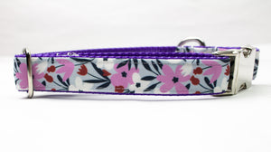 Lilac Fields Canvas Dog Collar