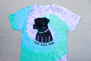 Four Black Paws Logo Tie Dye T-Shirt (only small available)