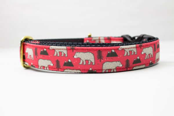 Woodland Bears Canvas Dog Collar (1" and 1.5" only)