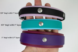Layered Biothane Collar with Buckle (5/8" or 3/4" with 1" layer)