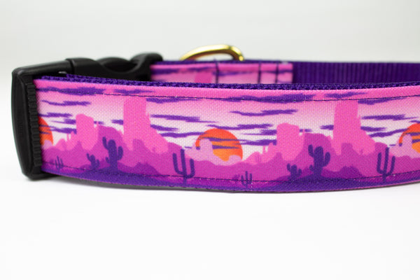 Purple Desert Sunset Canvas Dog Collar (1" and 1.5" only)