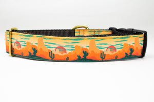Orange Desert Sunset Canvas Dog Collar (1" and 1.5" only)