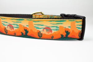 Orange Desert Sunset Canvas Dog Collar (1" and 1.5" only)