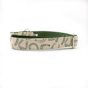 Lucky Horseshoe Canvas Dog Collar (1" and 1.5" only)
