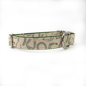 Lucky Horseshoe Canvas Dog Collar (1" and 1.5" only)