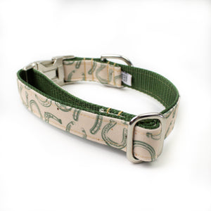 Lucky Horseshoe Canvas Dog Collar (1" and 1.5" only)