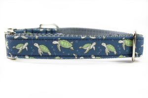 Green Sea Turtles Canvas Dog Collar (1" and 1.5" only)