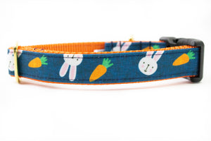 Bunnies and Carrots Canvas Dog Collar (1" and 1.5" only)