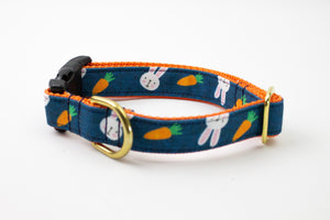 Bunnies and Carrots Canvas Dog Collar (1" and 1.5" only)