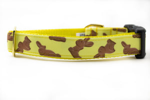 Chocolate Bunny Canvas Dog Collar (1" and 1.5" only)
