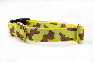 Chocolate Bunny Canvas Dog Collar (1" and 1.5" only)