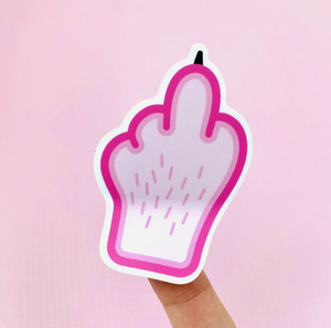 Pink Middle Finger Vinyl Sticker