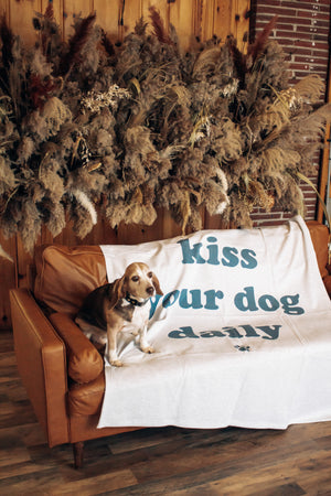 Kiss Your Dog Daily Sweatshirt Blanket