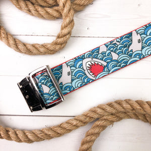 Shark Attack Canvas Dog Collar (1" and 1.5" only)