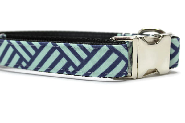 Navy Weave Canvas Dog Collar