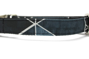 Black Geometric Canvas Dog Collar